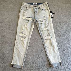 One x One Teaspoon Jeans Women's Blue Awesome Baggies Distressed